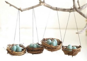jajka w gniazdach dekoracja